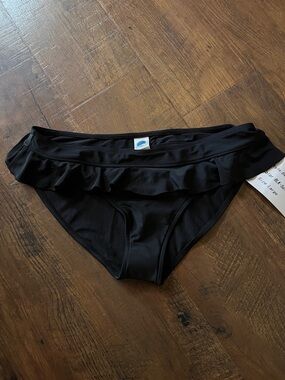 NWT Black Ruffle Bikini Bottom - Women Swim
